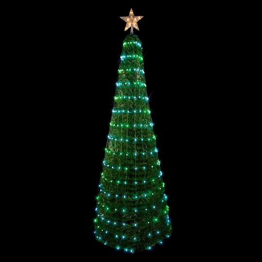 6Ft Pre-Lit Green Pop Up Artificial Outdoor Christmas Tree, Multiple Function Color-Changing Lights By Northlight | 6 ft | Michaels®